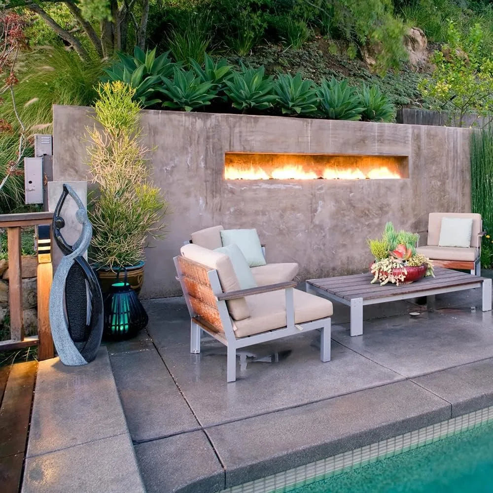 Graceful Dancing Couple Outdoor Water Fountain 51" Cast Stone Garden Statue Waterfalls Feature in Marble Color for Garden, Lobby