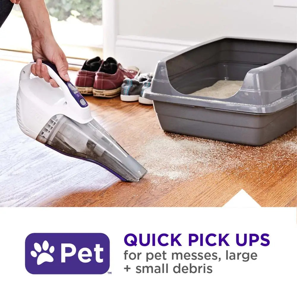 Cordless Handheld Vacuum Motorized Upholstery Brush Pet Hair Remover Lightweight Portable Strong Suction Multi-Surface Cleaning