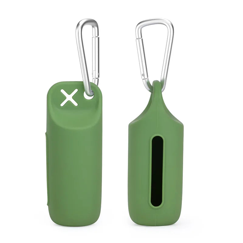 Portable Dog Poop Bag Case Toilet Bag Garbage Bin Sofe Silicone Pet Garbage Bag Dispenser Dog Poop Bag Storage Device With Hook - Quick and EZ Shop