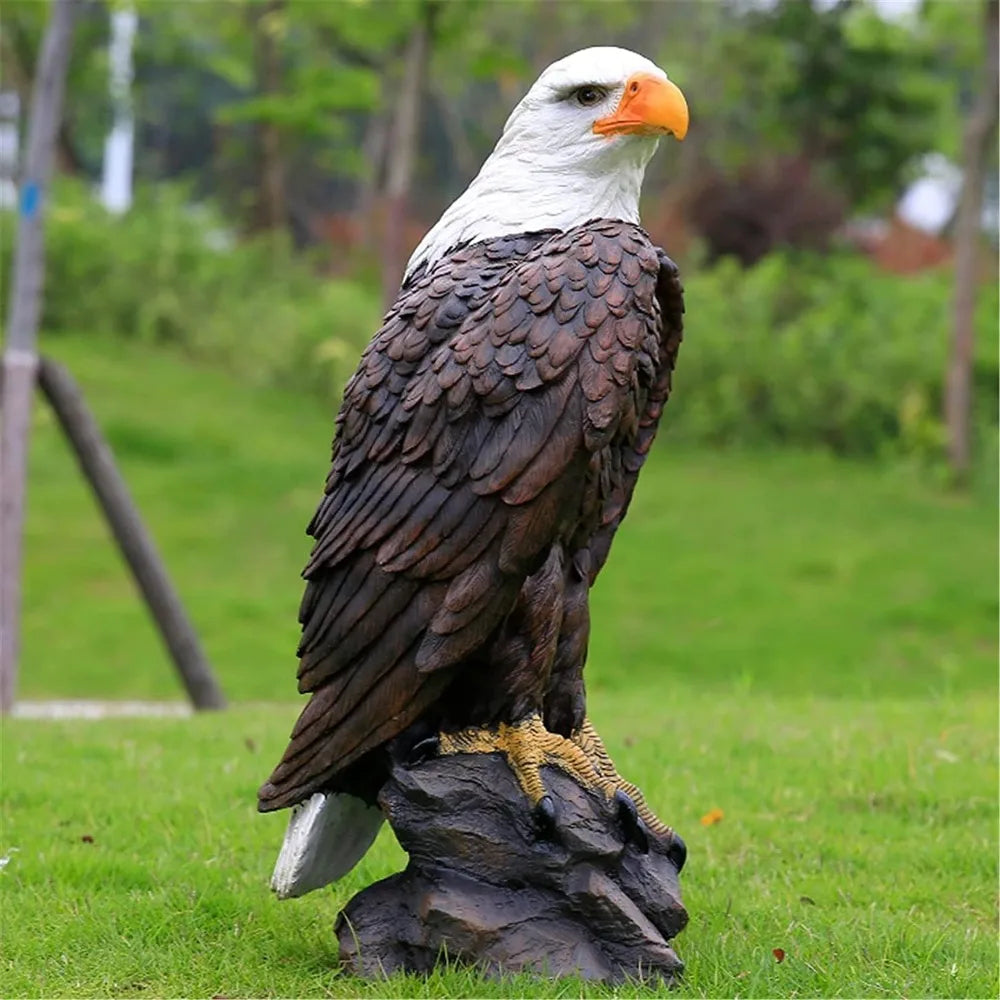 Garden and Yard Statue-Flight of Freedom American Bald Eagle Hanging Bird Statue Hand-Painted Eagle Decor-Bald Eagle Statue