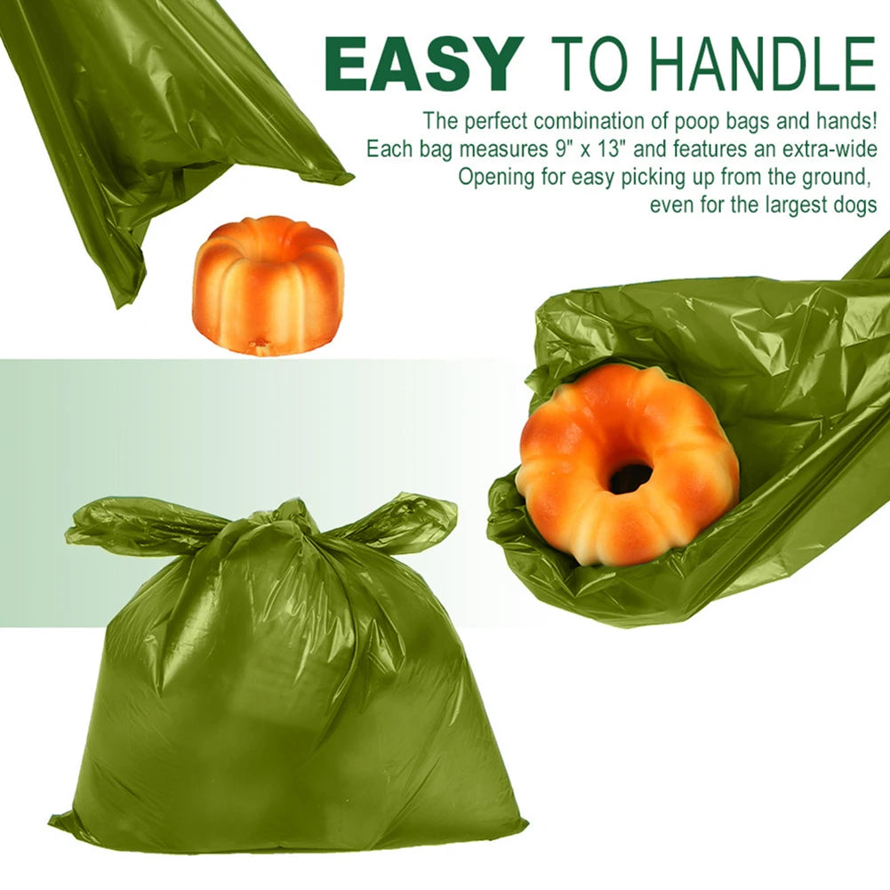 Eco Friendly Biodegradable Dog Poop Bags Leak Proof Extra Thick Heavy Duty with Dispenser Ideal for Outdoor Pet Supplies