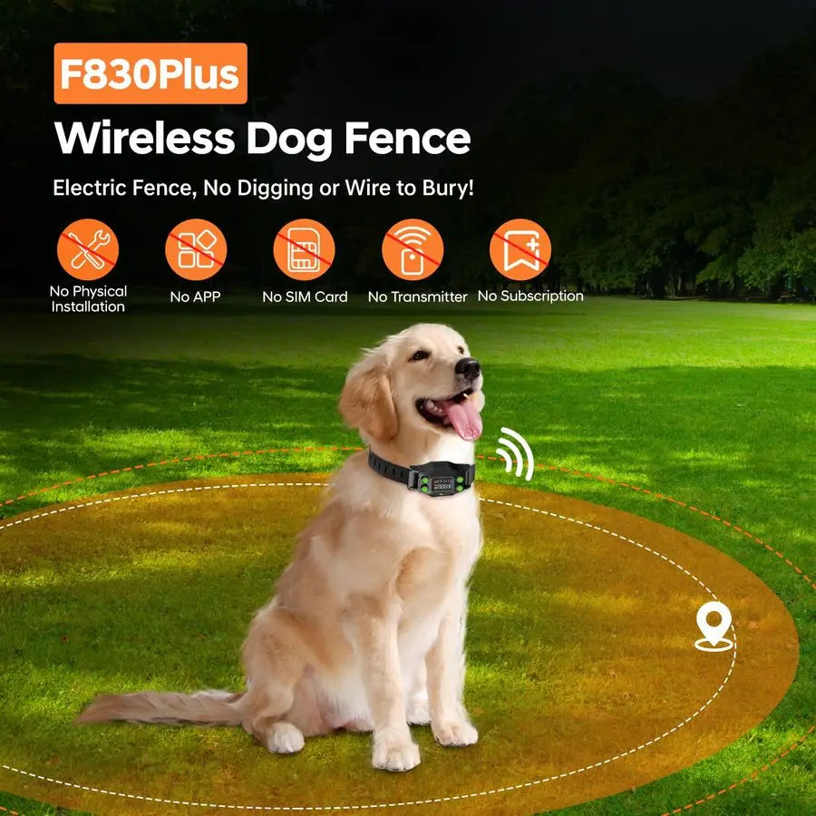 Dog Fence, GPS Dog Collar Fence System, Invisible Electric Fence for Dogs with 3 Warning Modes, Radius 25999 Yards, IPX7 Waterpr - Quick and EZ Shop