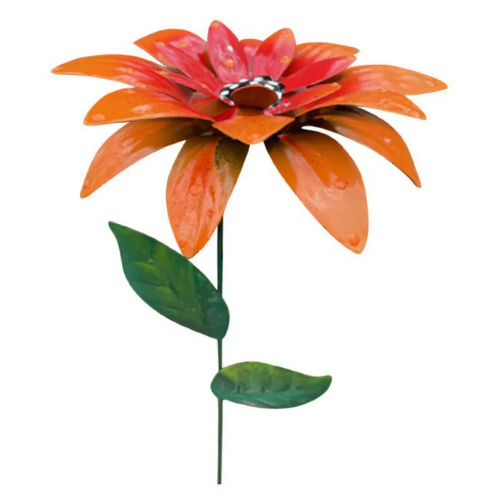 Decorative Metal Daylily Flower Garden Stakes Indoor Outdoor Crafts Garden Plant Flower Stick Patio Decor Yard Art Lawn Decor