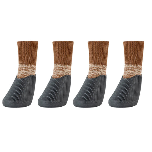 4PCS/Set Dog Boots Waterproof Rain Winter Pet Snow Shoes Puppy Sock Shoes with Antislip Sole Soft Comfortable Dog Paw Protector