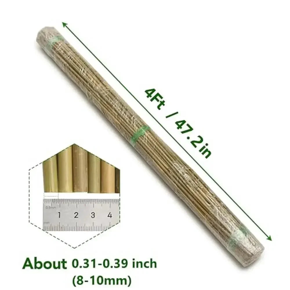 60-Pack 4ft Bamboo Plant Stakes Garden Support Climbing Tomatoes Sunflowers Stick Plants Bamboo Support Pole Plants Grow Pot