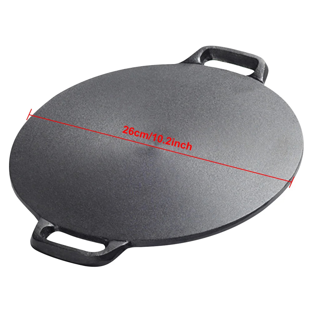 10.2/11/11.8/12.6/13.4 Inch BBQ Griddle with Handles Coating Frying Pan Non Stick Baking Tray for Home Party Travel and Outdoor