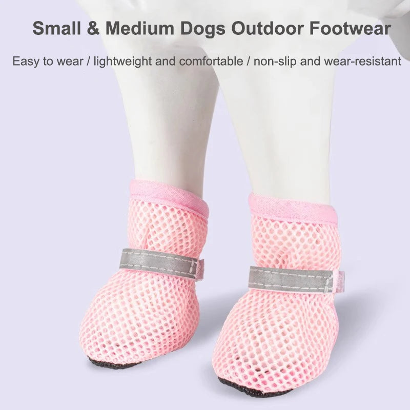 Dog Shoes for Summer Hot Pavement,Breathable Dog Boots for Small Medium Dogs,Comfortable Paw Protectors with Nonslip Rubber Sole
