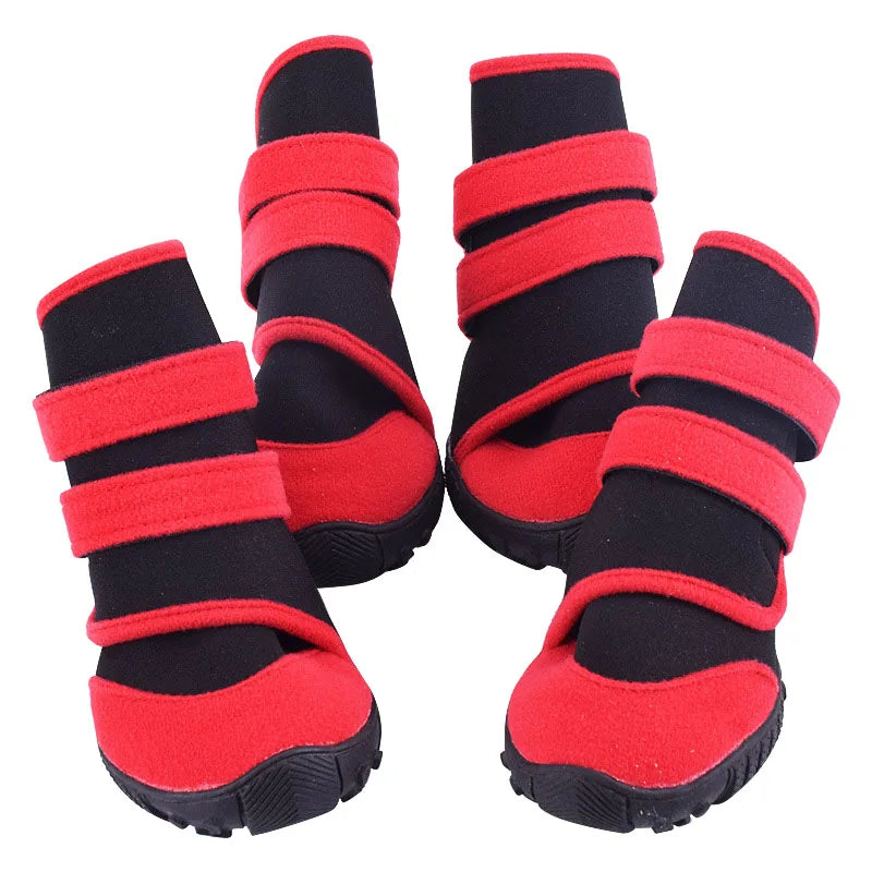 Dog Shoes Dog Booties Anti-Slip Sole Shoes for Small Large Dogs Outdoor Waterproof Rugged Dog Booties for Autumn and Winter 4pcs