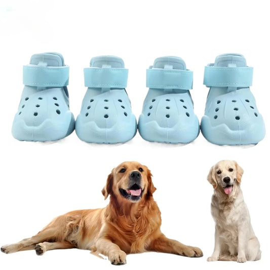 Reflective Strip Design Dog Shoes Animal Sandals for Hot Pavement Outdoor Dog Boot Non-Slip Waterproof Dog Booties EVA Pet Shoes