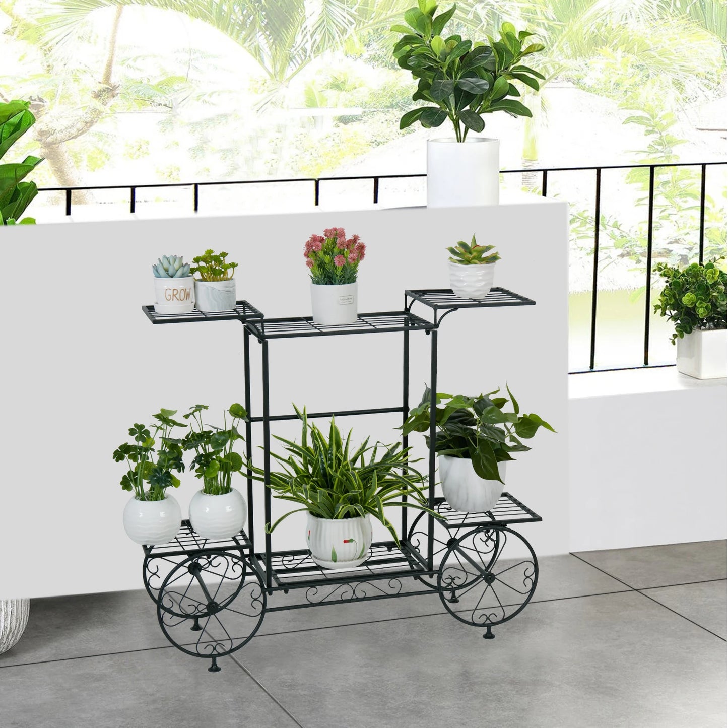 6 Tiered Plant Stand Ladder Shelf Indoor Outdoor Garden Flower Pot Stand for Home Garden Patio - Quick and EZ Shop