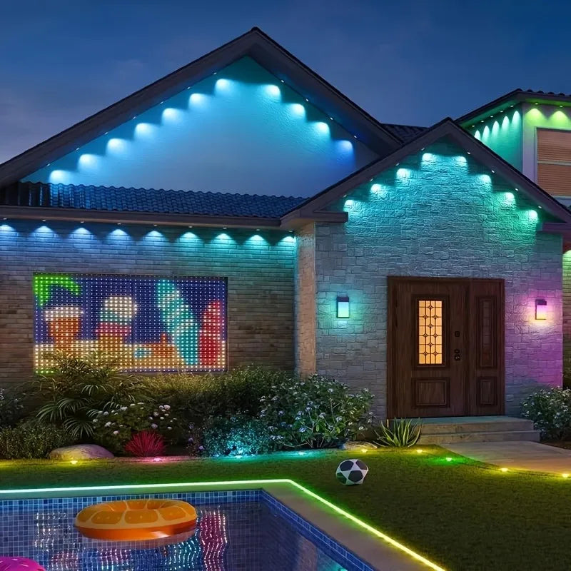 Permanent Outdoor Lights 150ft 100ft 50ft IP67 waterproof application control DIY Scene Full House Christmas Lighting Decor