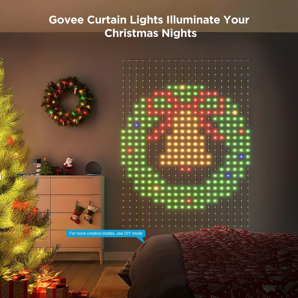 USB window curtain light 400LEDs luces de cortina inteligentes aplicación DIY cambio de música Luces de cortina inteligentes