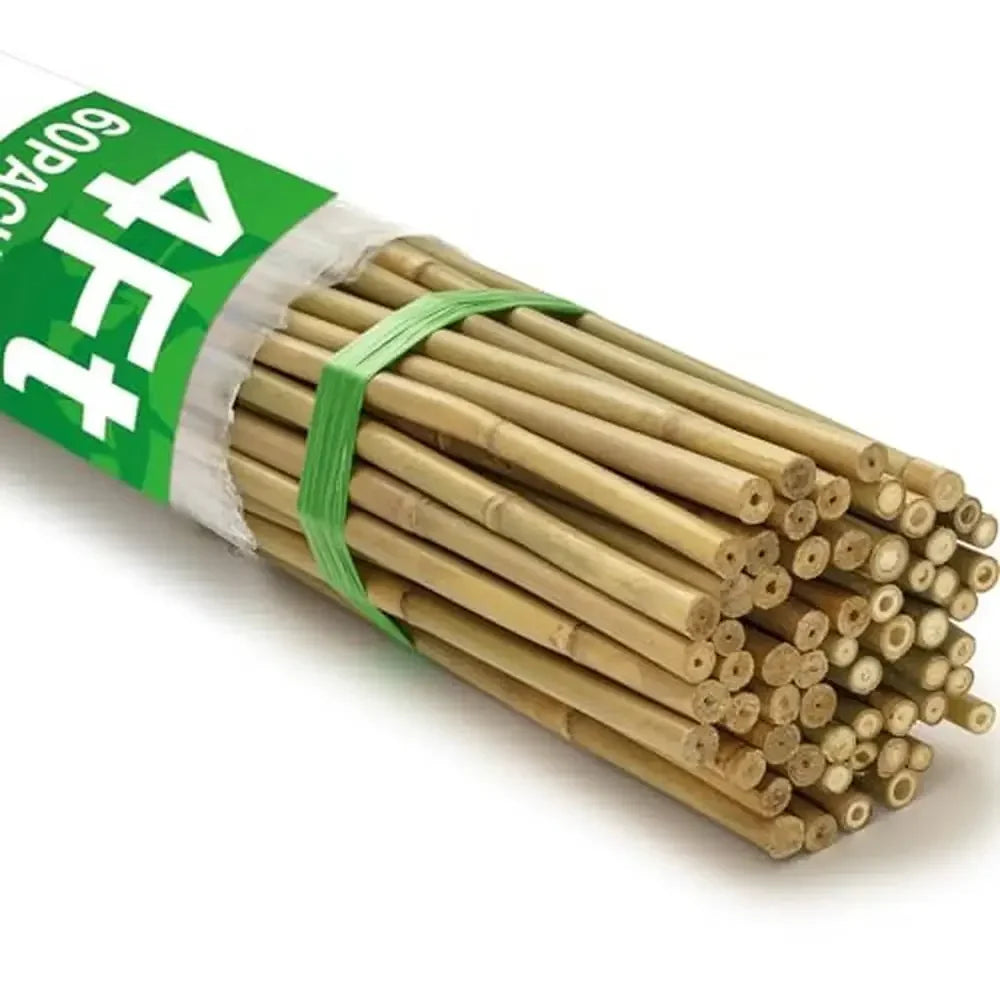 60-Pack 4ft Bamboo Plant Stakes Garden Support Climbing Tomatoes Sunflowers Stick Plants Bamboo Support Pole Plants Grow Pot