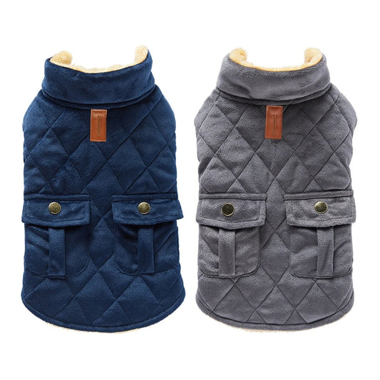 Autumn Winter Pet Coat Plush Warm Thicken Pet Clothes Checkered Double Bag Coat Dog Jacket for Puppy Dog Thermal Jacket