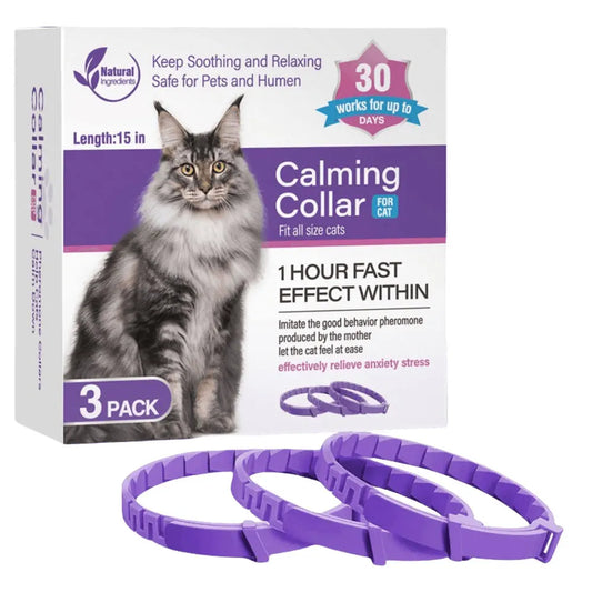 3/4 Pack Pet Calming Collar Stress and Anxiety Relief Pheromone Collar Natural Calm Relax Soothing Collars for Dogs/Cats