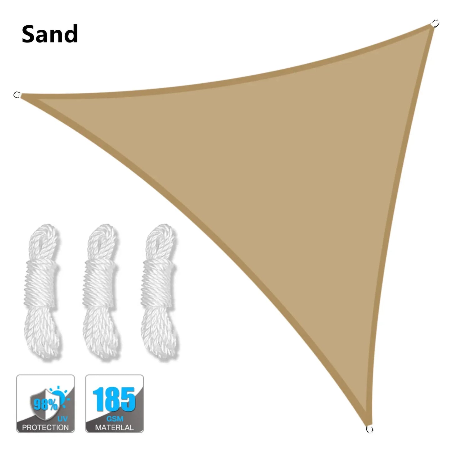 Heavy Waterproof Shade Sail Sun Canopy Cover Trilateral/Triangle 5x5x5M/2x2x2M Garden Yard Awnings Car Sunshade Cloth Net Summer
