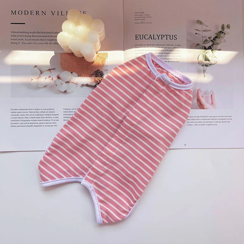 Breathable Pets Striped Overalls For Dogs Tie Dyeing Cat Clothing Sterilization Animal Suit All Season Dog Postoperative Clothes