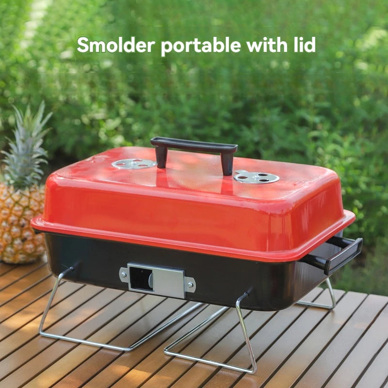 Lightweight Carbon Grill With Cover, Portable Folding Home Barbecue Grill, Barbecue Stove, Outdoor Portable Bbq Grill