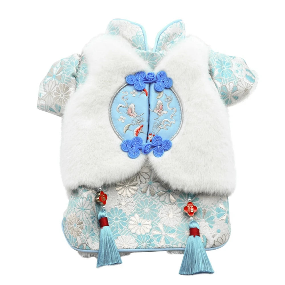Pet Costume Chinese New Year Dog Clothes Outfit Tang Suit Cat Chihuahua Yorkie Poodle Bichon Schnauzer Dog Clothing Puppy Coat