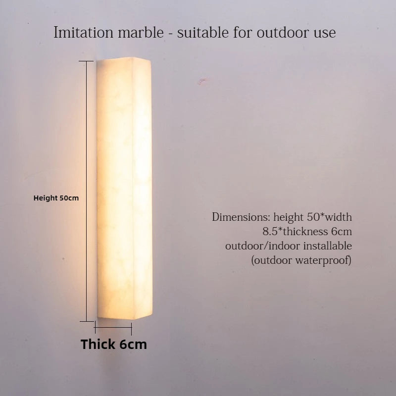 Modern Minimalist Outdoor Waterproof IP65 Lmitated Marble LED Wall Light AC85~265V Stainless Steel Porch Lamp For Street Adorn