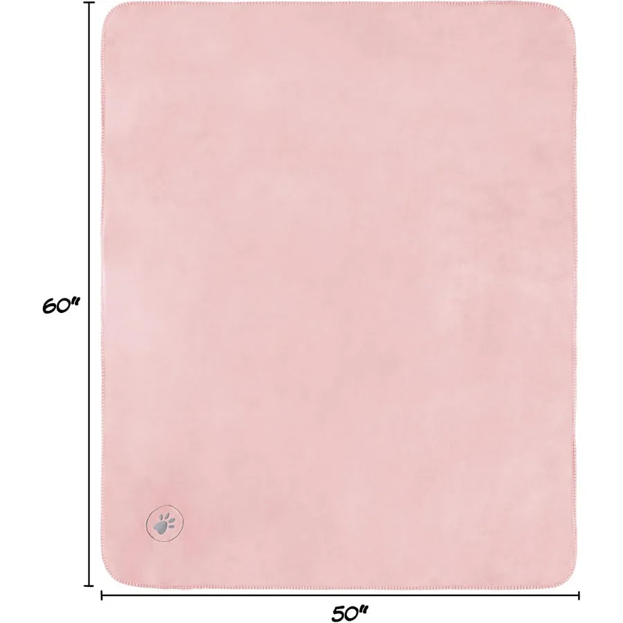 Waterproof Pet Blanket 50x60Inch Reversible Sherpa Fleece Throw for Couches Cars and Beds Protects Against Spills Stains and Fu