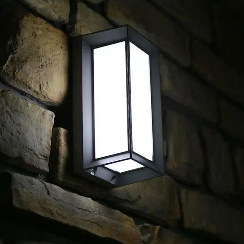 Outdoor E27 LED Aluminum Frame Wall Light 85-265V IP65 Waterproof Porch Lamp Garden Exterior Decor Sconce Lamp 12W 15W 20W 25W