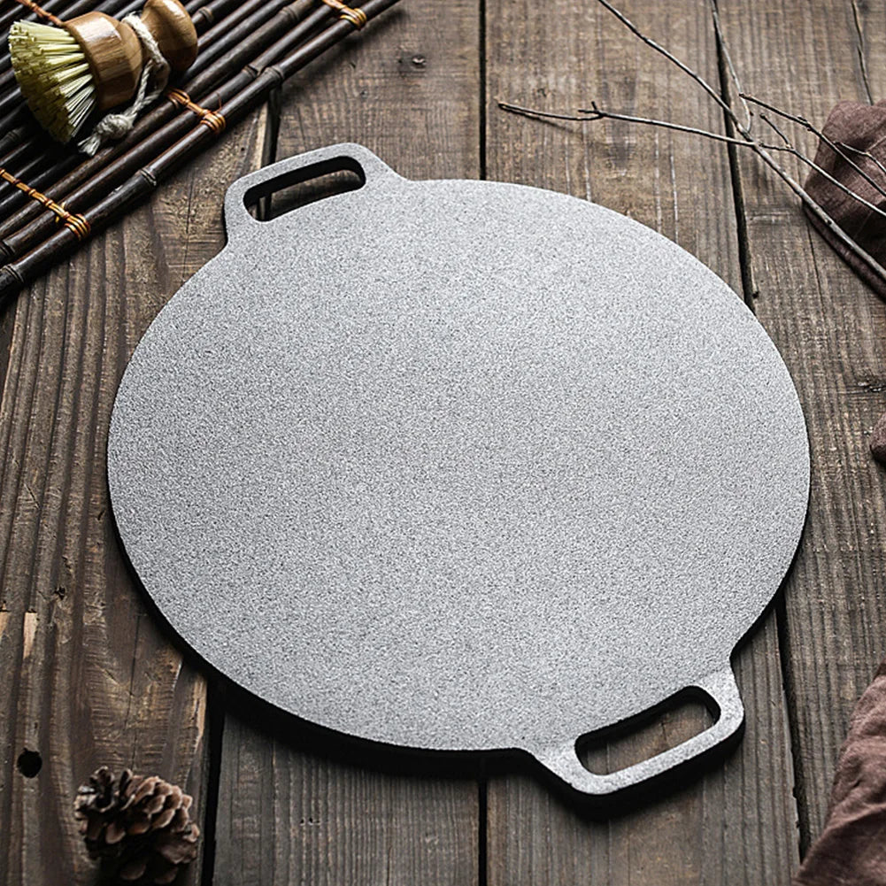 10.2/11/11.8/12.6/13.4 Inch BBQ Griddle with Handles Coating Frying Pan Non Stick Baking Tray for Home Party Travel and Outdoor