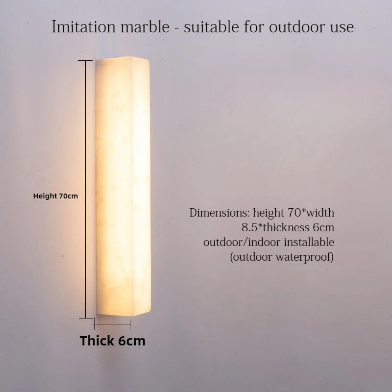 Modern Minimalist Outdoor Waterproof IP65 Lmitated Marble LED Wall Light AC85~265V Stainless Steel Porch Lamp For Street Adorn