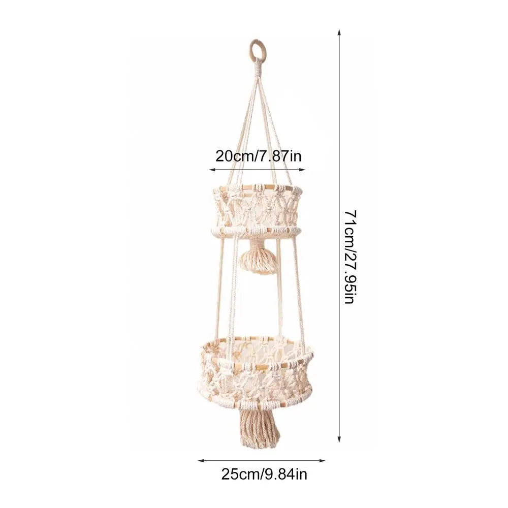 Hanging Hand-woven Macrame Plant Hanger Flower Pot Planter Hanger Wall Decor Courtyard Garden Hanging Planter Hanging Basket - Quick and EZ Shop