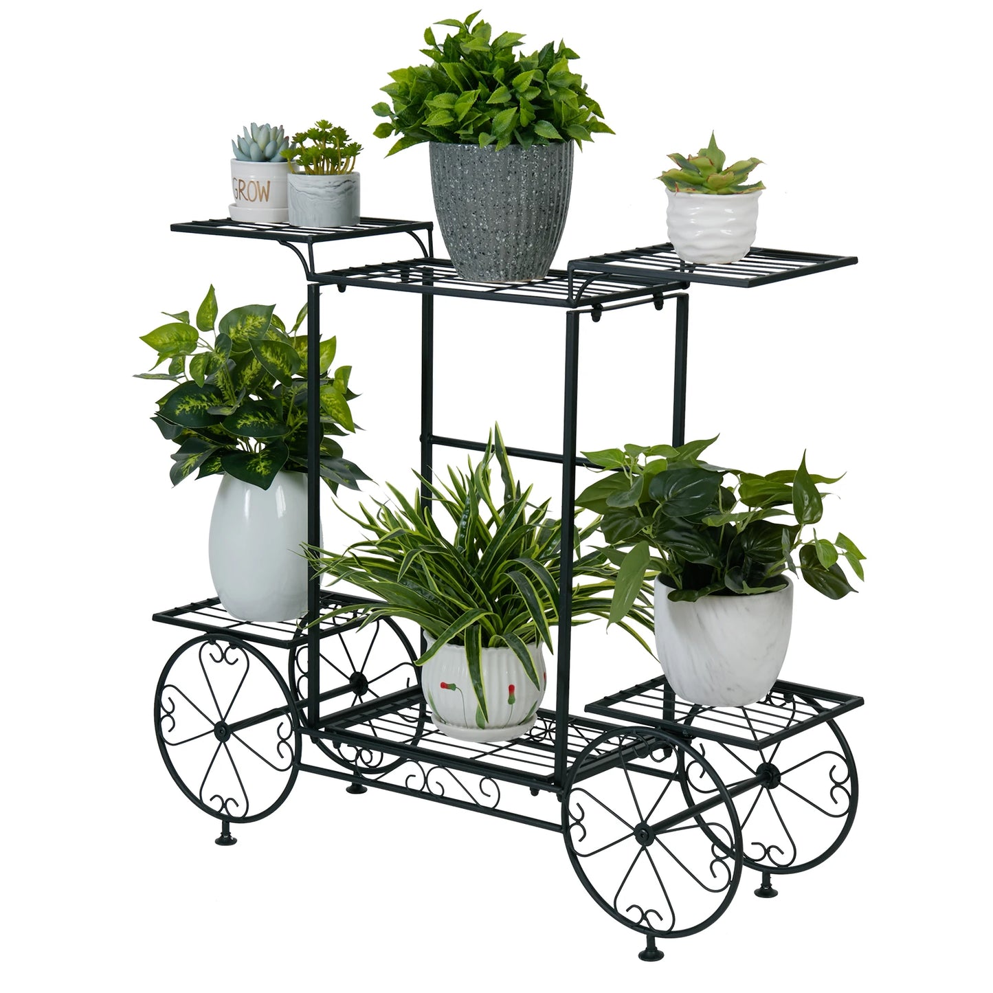 6 Tiered Plant Stand Ladder Shelf Indoor Outdoor Garden Flower Pot Stand for Home Garden Patio - Quick and EZ Shop