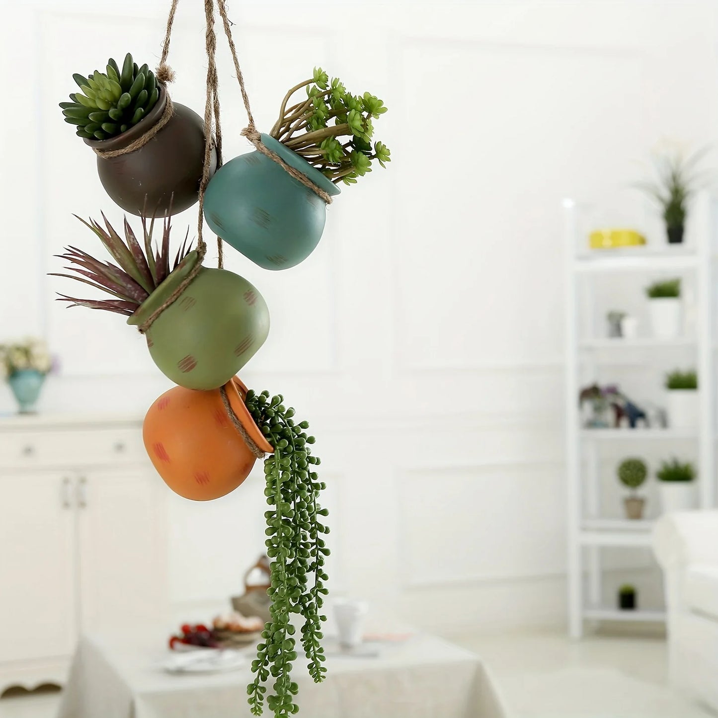 Hanging Planter for Indoor Plants Mini Wall or Ceiling Mount Dangling Plant Pot for Home Office Dorm Living Room MIAO-US