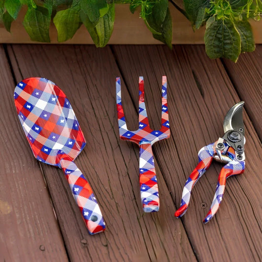 3 Piece Texas Themed Garden Tool Set Metal Hand Tools Shovel Cultivator Shears Gardening Enthusiasts