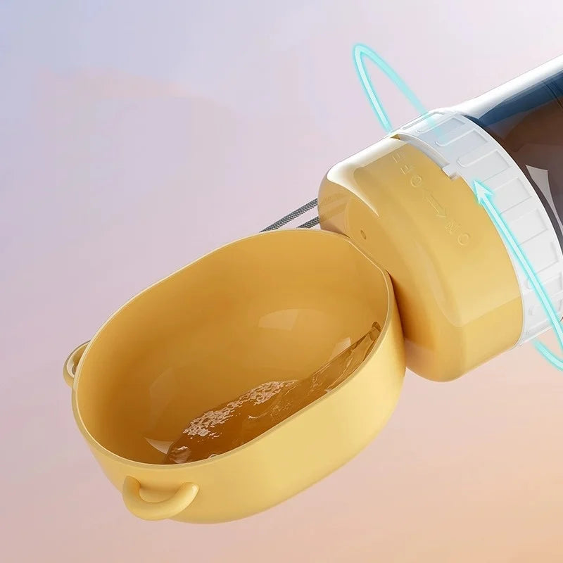 Compact Dual Storage Dog/Cat Travel Bowl 400ml Water 180ml Food On-the-Go for Hiking Camping Portable Pet Feeder And Waterer - Quick and EZ Shop