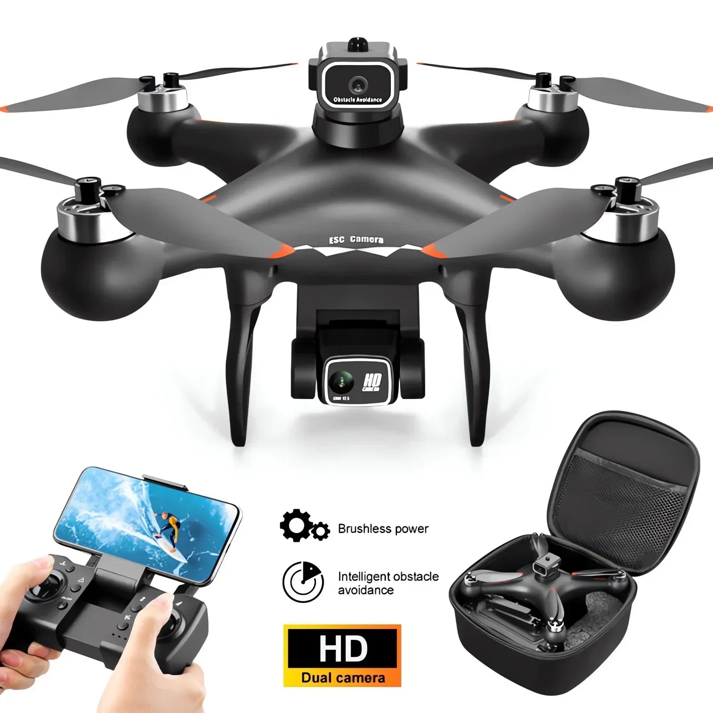 S116 MAX Drone Professional with 3 Batteries 8K Dual Camera Optical Flow Brushless 360° Obstacle Avoidance WIFI FPV RC Dron Toys