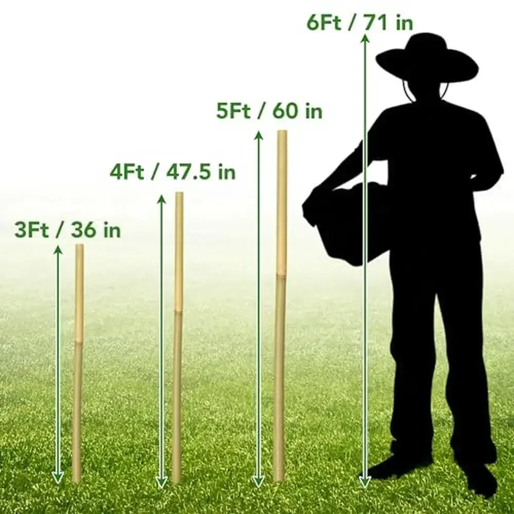 60-Pack 4ft Bamboo Plant Stakes Garden Support Climbing Tomatoes Sunflowers Stick Plants Bamboo Support Pole Plants Grow Pot