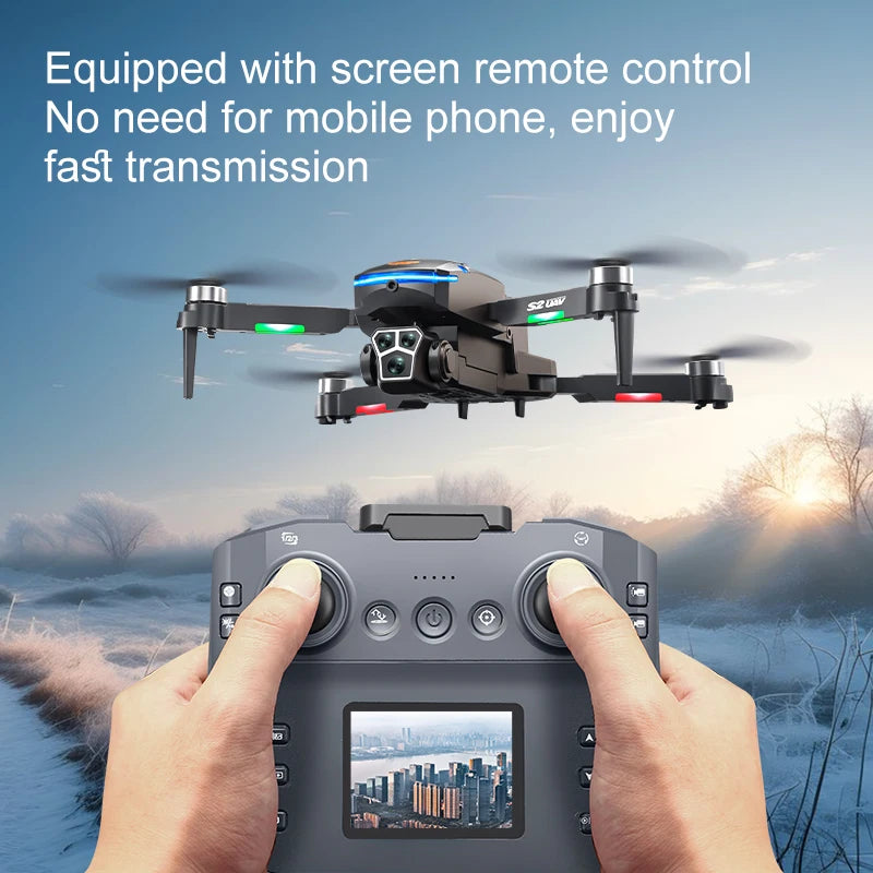 2025 New S2 Max Drone Professional 8K HD Dual Camera Obstacle Avoidance Foldable Quadcopter Drone With Screen Remote Contro