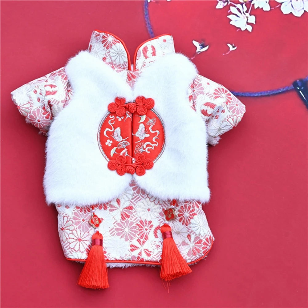 Pet Costume Chinese New Year Dog Clothes Outfit Tang Suit Cat Chihuahua Yorkie Poodle Bichon Schnauzer Dog Clothing Puppy Coat