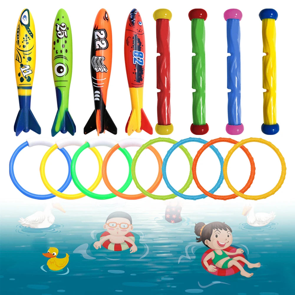 Ren Summer Pool Diving s Creative Throwing Dive Water  Pool Treasure Hunt Diving Torpedo Water Ring Pool Accessories