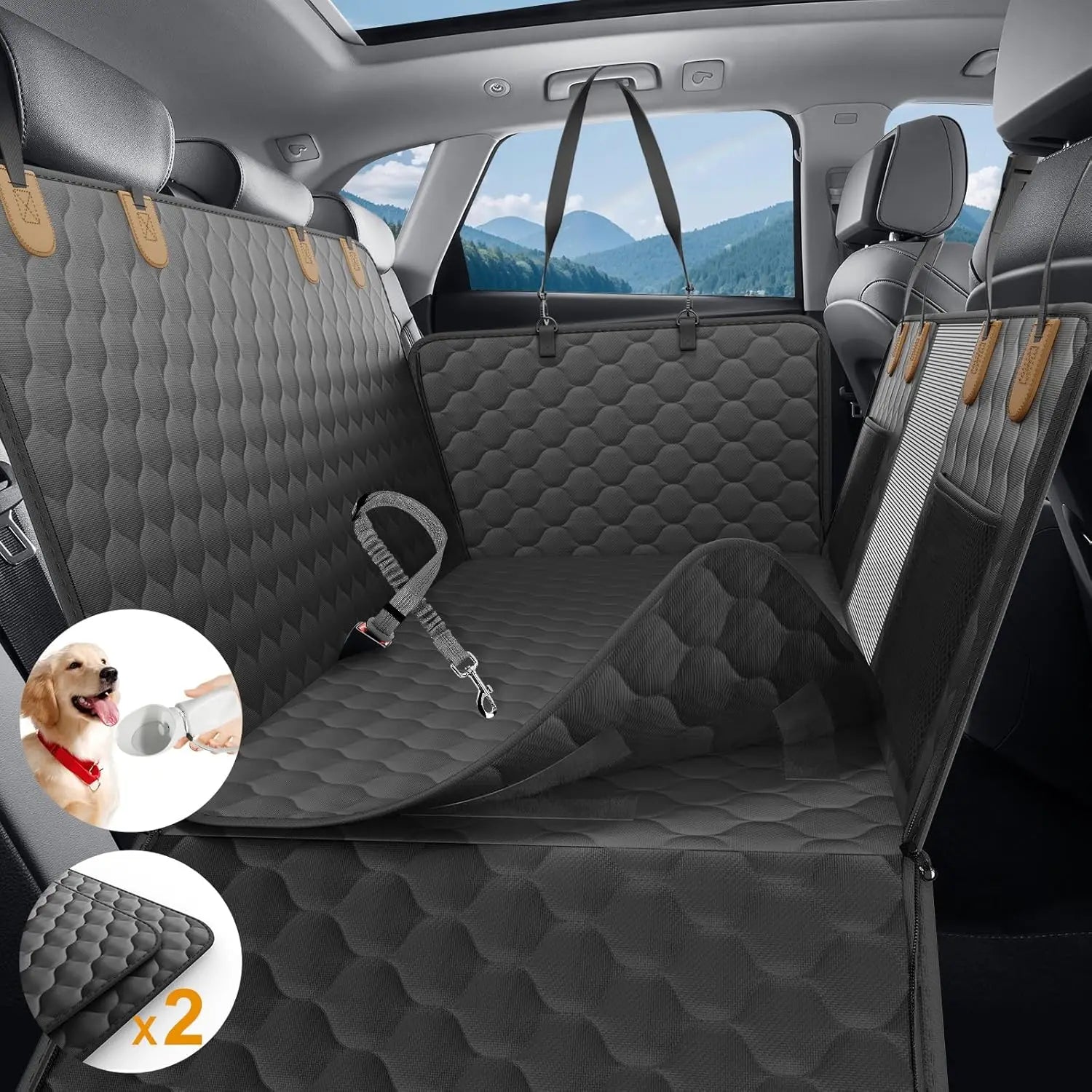 Waterproof Pet Travel Accessories Foldable Dog Car Seat  Car Pet Seat Safety Hammock Trunk Mat Car Rear Back Seat Protector - Quick and EZ Shop