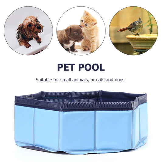 Foldable Cats Bathtub Outdoor Indoor Bathing Swimming Tub Pet Supplies for Puppy Kitten Kids