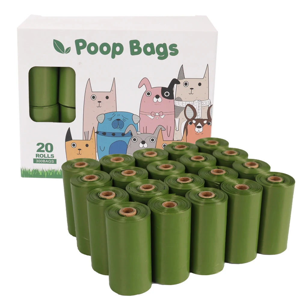 Eco Friendly Biodegradable Dog Poop Bags Leak Proof Extra Thick Heavy Duty with Dispenser Ideal for Outdoor Pet Supplies