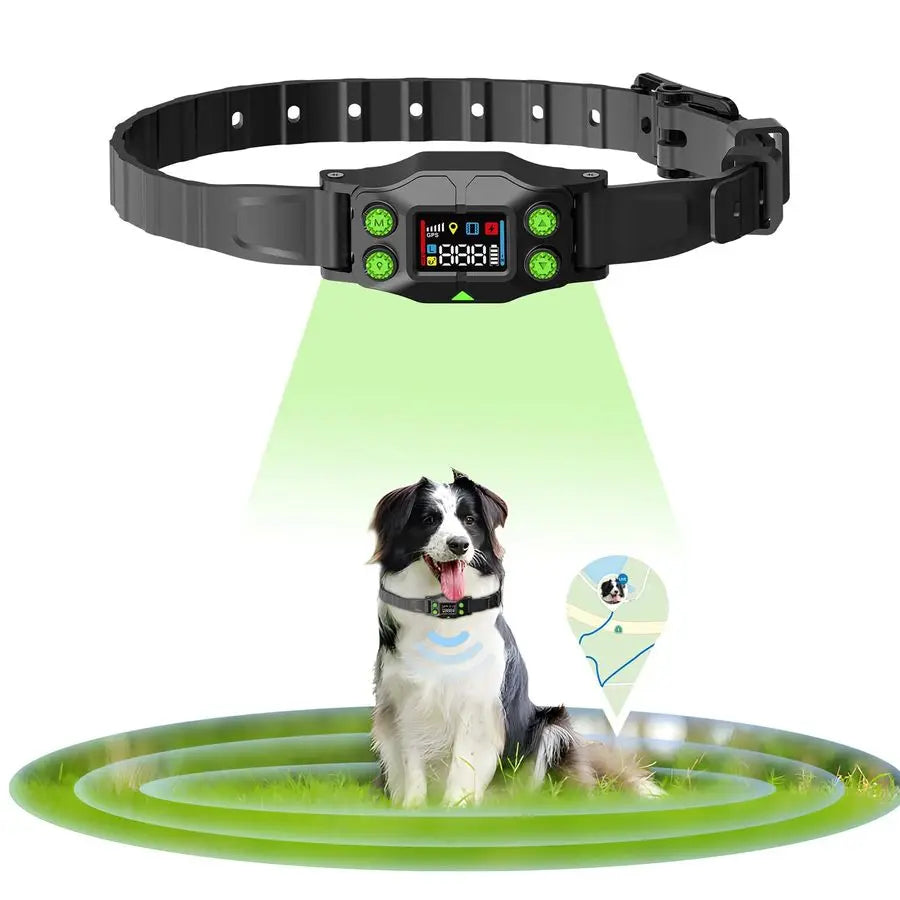 Dog Fence, GPS Dog Collar Fence System, Invisible Electric Fence for Dogs with 3 Warning Modes, Radius 25999 Yards, IPX7 Waterpr - Quick and EZ Shop