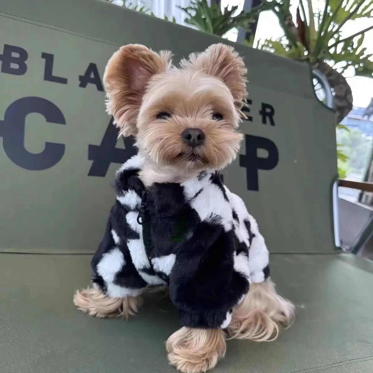 Dog clothes autumn and winter warm schnauzer fah bichon teddy small and medium-sized dogs and cats thickened fur coat - Quick and EZ Shop