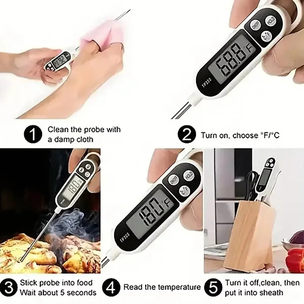 Food-grade Thermometer Household High-precision Kitchen Oil Temperature Water Baby Milk Bath Baking Measuring Home Accessories