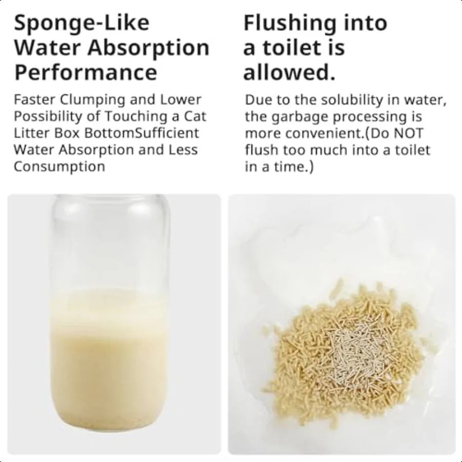 Tofu Cat Litter 11.2LB 5.6lb×2bag Clumping 100 Natrual Raw Materials Clumping Flushable Ultra Absorbent and Fast Drying Solubil