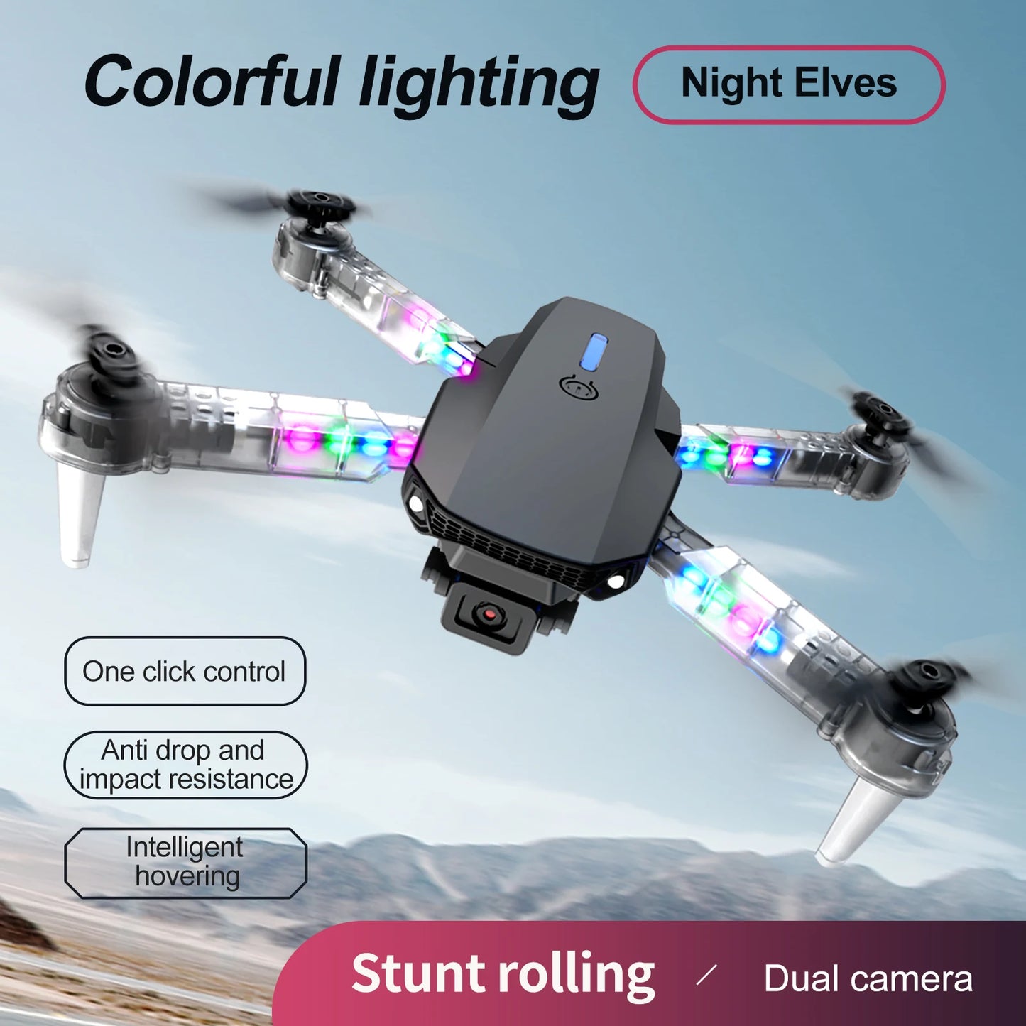 New E99Pro RC Dual Camera Drone 4K Professinal With 1080P Wide Angle HD Camera Foldable Helicopter WIFI FPV Height Hold Gift Toy