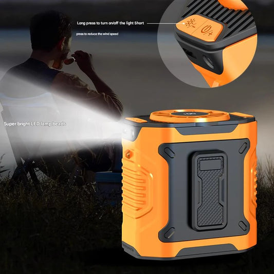 Portable Mini Waist Clip Fan with 4000mAh Rechargeable Battery, Personal Wearable Belt Fan for Hiking, Camping, Fishing - Ultra-