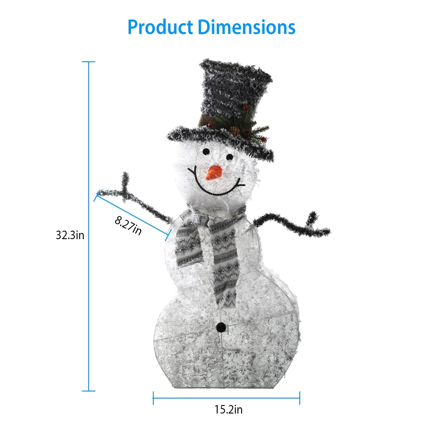 LED Christmas Snowman Decoration lighted up snowman Collapsible Battery Operated Lighted Snowman Indoor Outdoor Garden Light