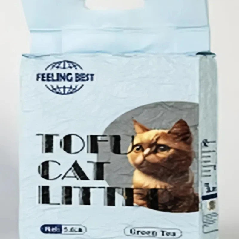 FEELING BEST Tofu Cat Litter 5.6LB Fast Clumping, Dust-Free,100% Food Grade Raw Materials, Solubility in Water