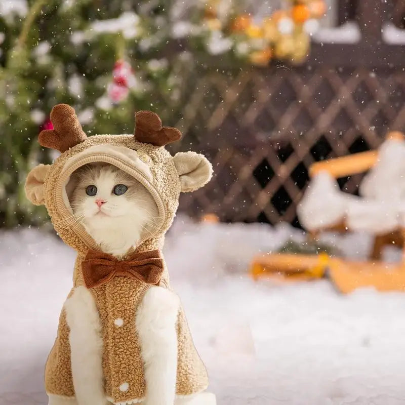 Pet Christmas Costumes Pet Party Cosplay Dress Winter Warm Pet Party Cosplay Dress Cat Dog Christmas Cape With Cute Cartoon Hat